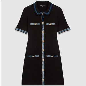 COPY - KNITTED DRESS WITH VELVET DETAILS